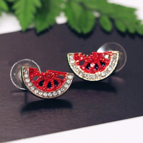 Rhinestone Watermelon Earrings 🇵🇸🇵🇸🇵🇸🇵🇸🇵🇸🇵🇸🇵🇸🇵🇸🇵🇸 - Picture 1 of 3